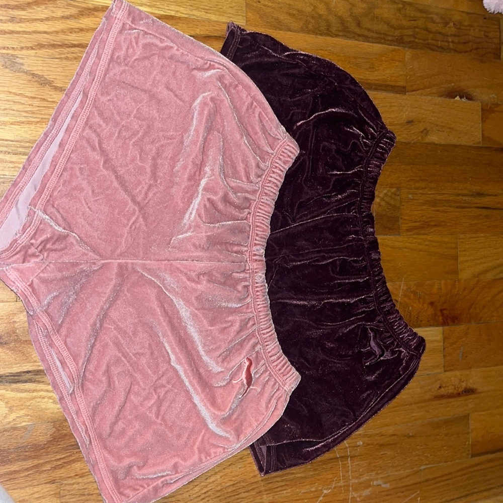Pink and purple velvet shorts from pink SET OF 2